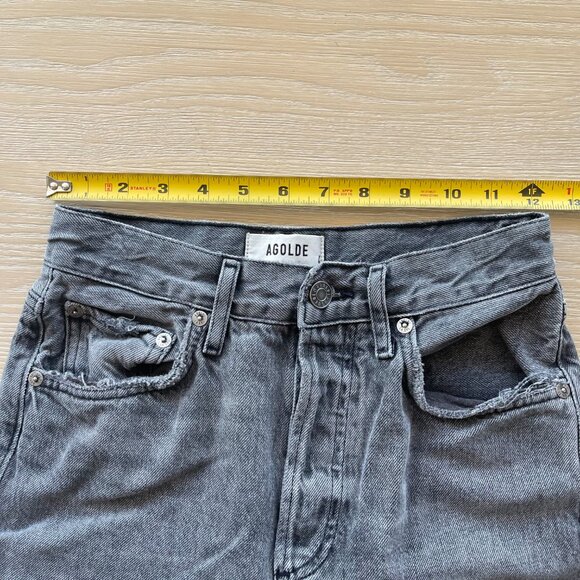 Agolde Riley High-Rise Straight Cropped Jeans in Grey - Picture 6 of 7